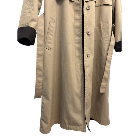 Vintage retro 90s London Fog Trench Coat Long Jacket tan thinsulate lined 8 Pet - Picture 3 of 8